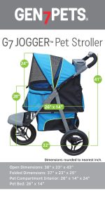 Gen7Pets Jogger Dog Stroller, Trailblazer Blue, 38 - Image 3